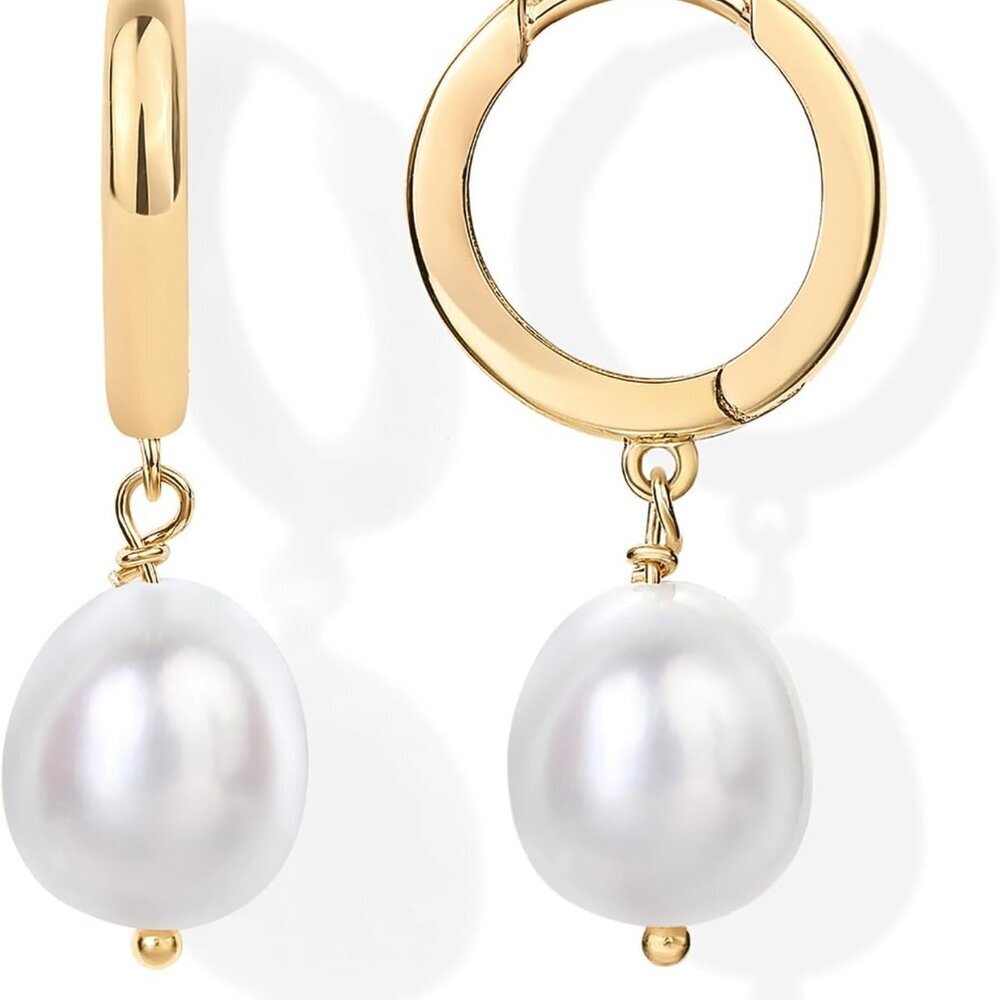14K Gold Plated S925 Sterling Silver Post Lightweight Drop Dangle Huggie Hoop Ea